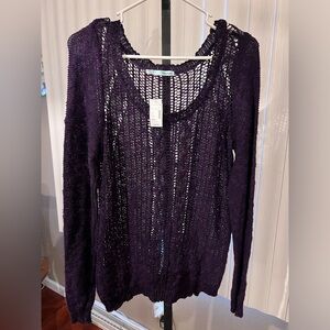 NWT Women’s Maurices Purple Long Sleeve Knit Top Size Large